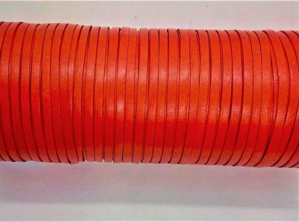 Lederband Meterware Rindsleder orange 3,5mm breit